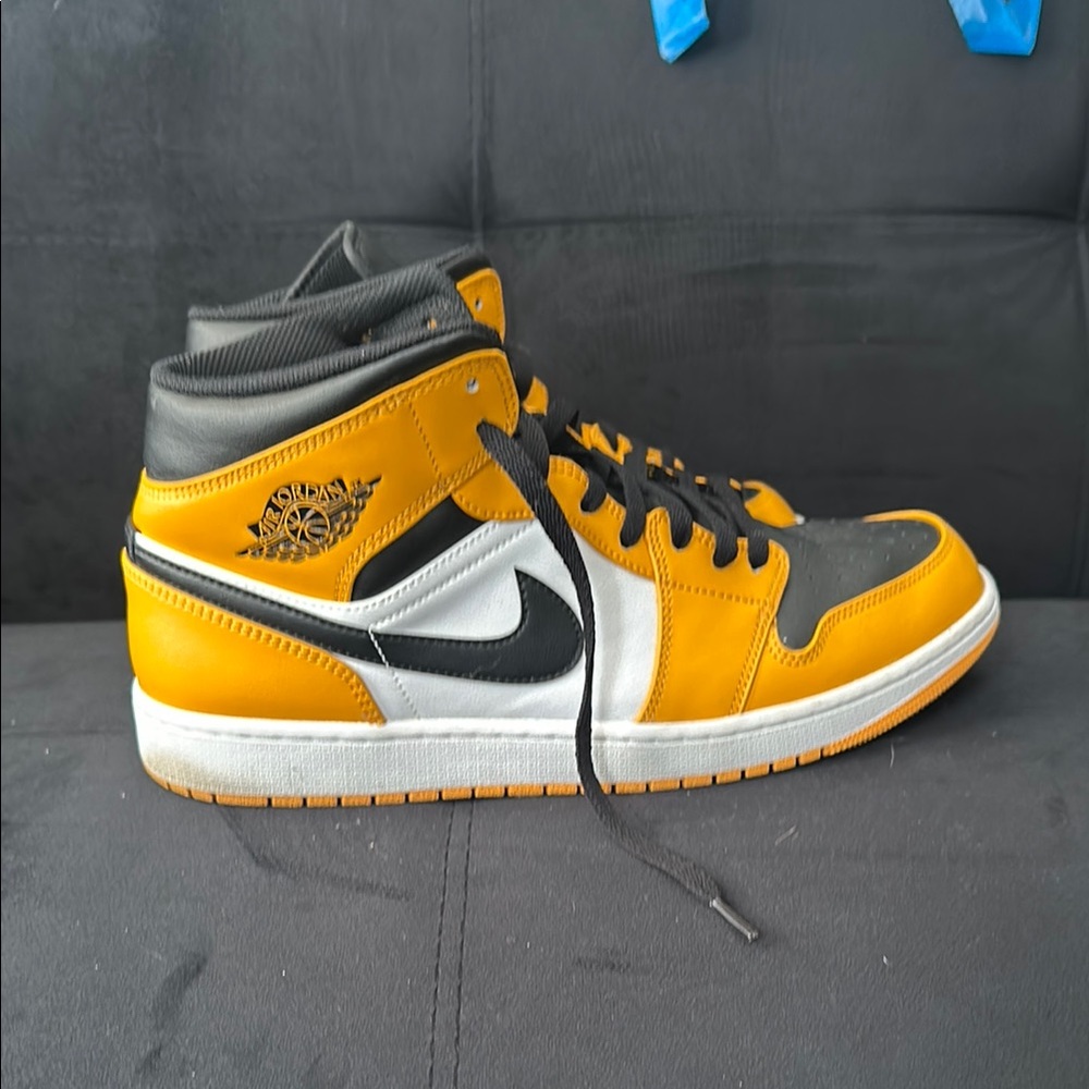 Air Jordan Retro Black and Ochre High-Top Sneakers